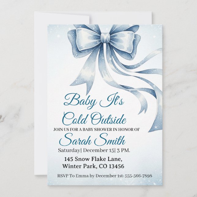 Baby It's Cold Outside Baby shower Invitation (Devant)