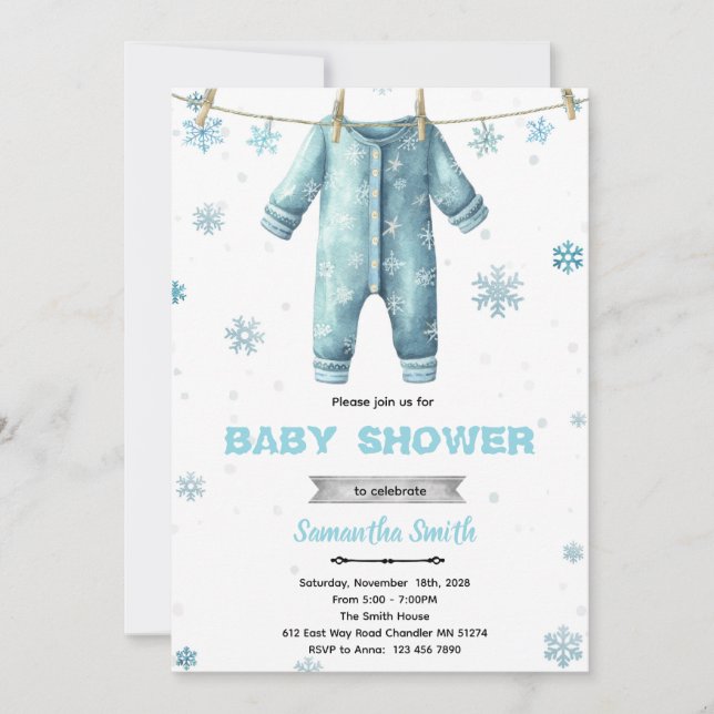 Baby Its Cold Outside Baby Shower Invitation Einladung (Vorderseite)