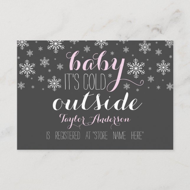 Baby It's Cold Outside Baby Shower Registry Insert (Vorderseite)