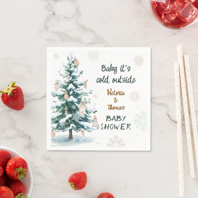 Baby It's Cold Outside Baby Shower  Serviette (Beispiel)