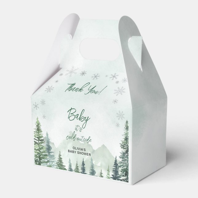 Baby it's Cold Outside Baby Shower Thank You Geschenkschachtel (Vorderseite)