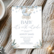 Baby It's Cold Outside Blaue Winter-Baby-Party