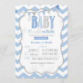 Baby It's Cold Outside Blue Paares Dusche Invite Einladung