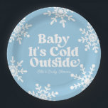Baby It's Cold Outside Blue Snowflake Baby Shower Pappteller<br><div class="desc">Das ist ein Baby Es ist kalt draußen Blue Snowflake Baby Shower Paper Teller!</div>