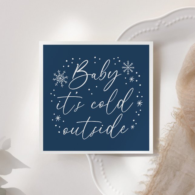 Baby It's Cold Outside Blue Snowflake Baby Shower Serviette (Von Creator hochgeladen)