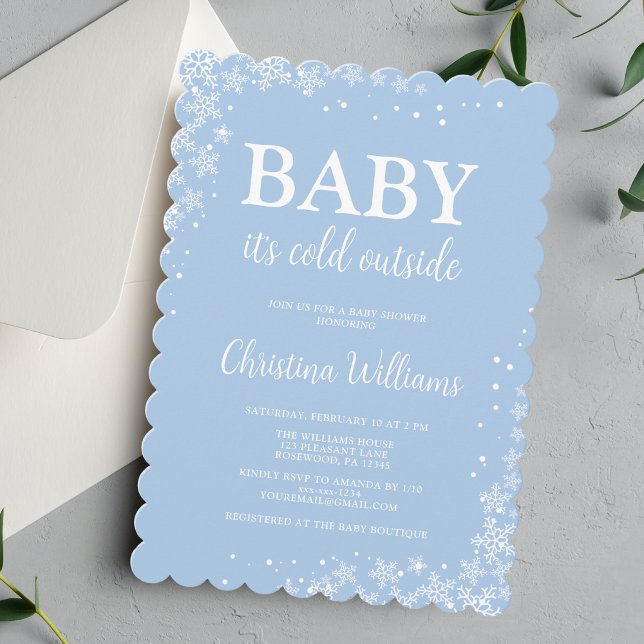 Baby It's Cold Outside Boy Baby shower Invitation (Créateur téléchargé)