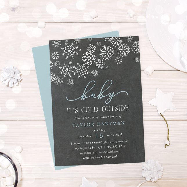 Baby It's Cold Outside Chalkboard Dusche einladen Einladung (Von Creator hochgeladen)