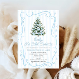 Baby it's Cold Outside Christmas Blue Baby Shower Einladung