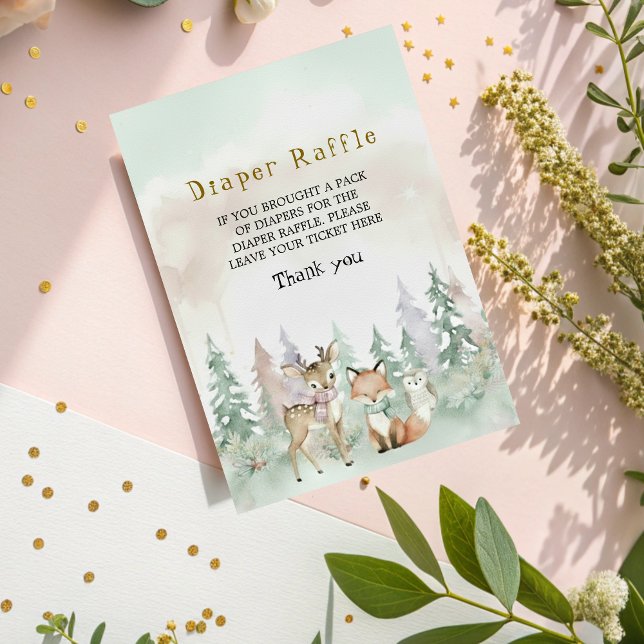 Baby It's Cold Outside Diaper Raffle Baby Shower Begleitkarte (Von Creator hochgeladen)
