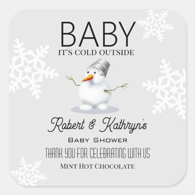 "Baby It's Cold Outside" Étiquette de Cadeau de Ba (Devant)