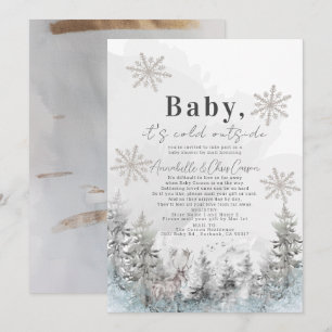 Baby It's Cold Outside Forest Baby Shower by Mail Einladung
