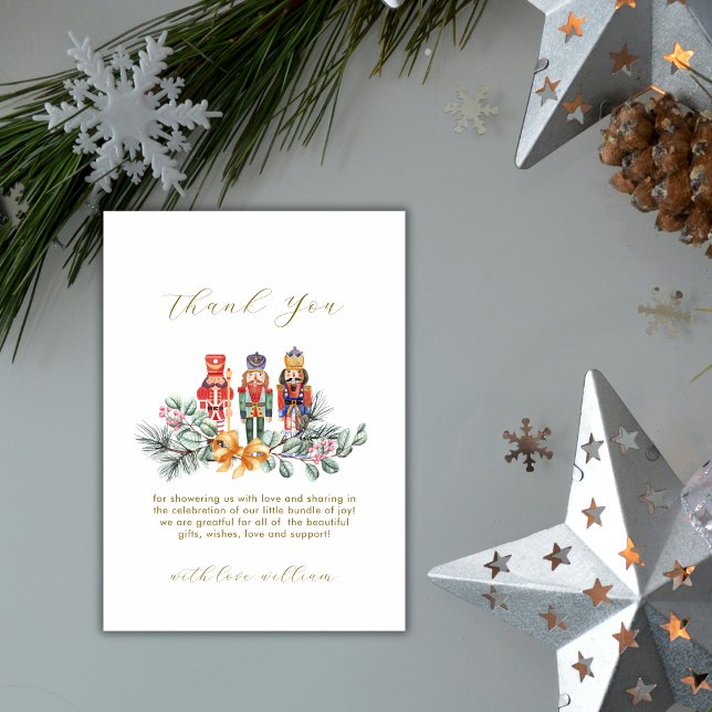Baby It's Cold Outside Nutcracker Baby Shower  Dankeskarte (Baby It's Cold Outside Nutcracker Baby Shower Thank You Card)