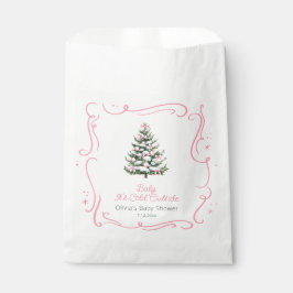 Baby It's Cold Outside Pink Winter Baby Shower Geschenktütchen