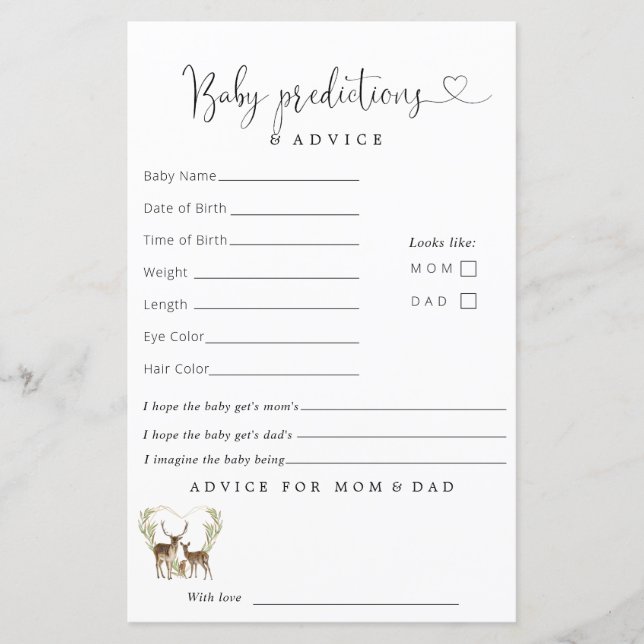Baby It's Cold Outside Predictions Advice Card (Vorderseite)