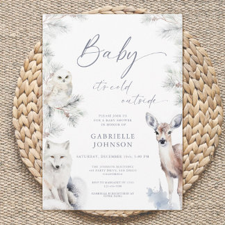 Baby It's Cold Outside QR Code Baby Shower Einladung