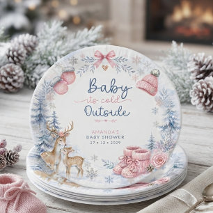 Baby It's Cold Outside Reh Wald Baby-Party Pappteller