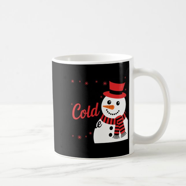 Baby It's Cold Outside Retro Christmas Long Sleeve Kaffeetasse (Rechts)