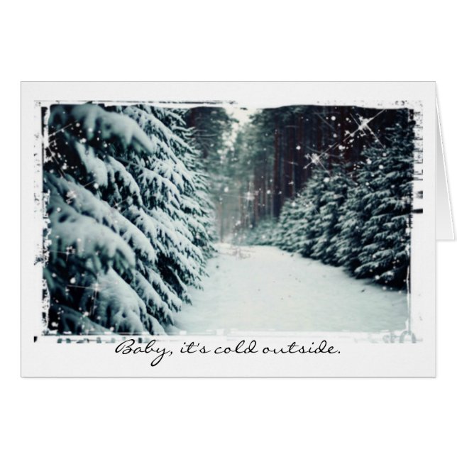 Baby It's Cold Outside Romantic Holiday Card (Vorderseite (Horizontal))