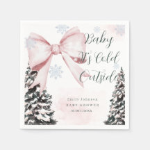 Baby It's Cold Outside Rosa Schleife Baby Shower