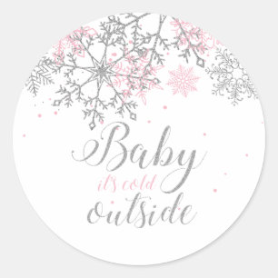 Baby It's Cold Outside Schneebaby-Baby-Shower Runder Aufkleber