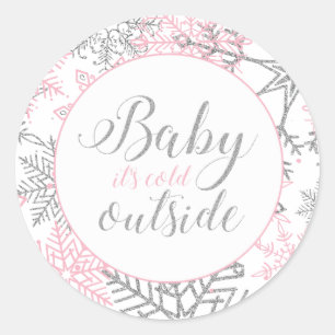 Baby It's Cold Outside Schneebaby-Baby-Shower Runder Aufkleber