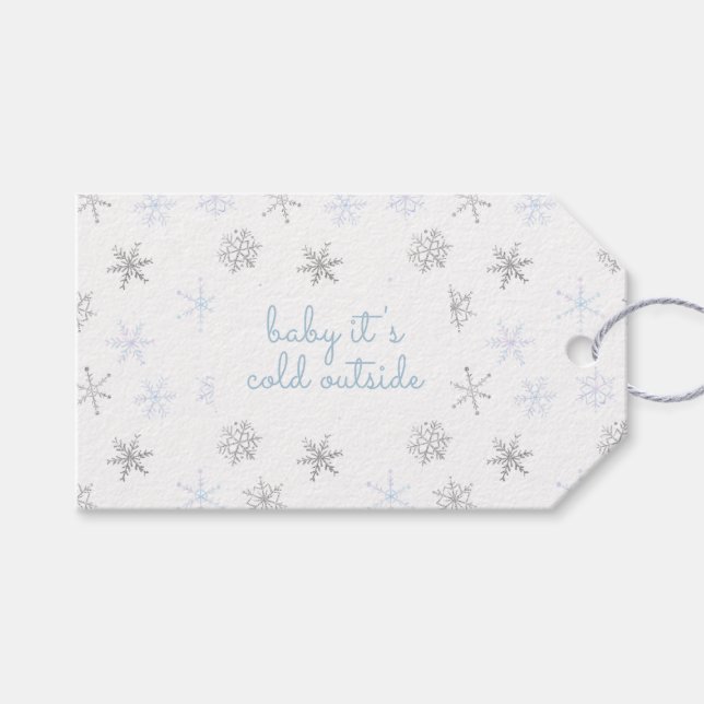 Baby It's Cold Outside Snowflake Danke Geschenkanhänger (Vorderseite (Horizontal))