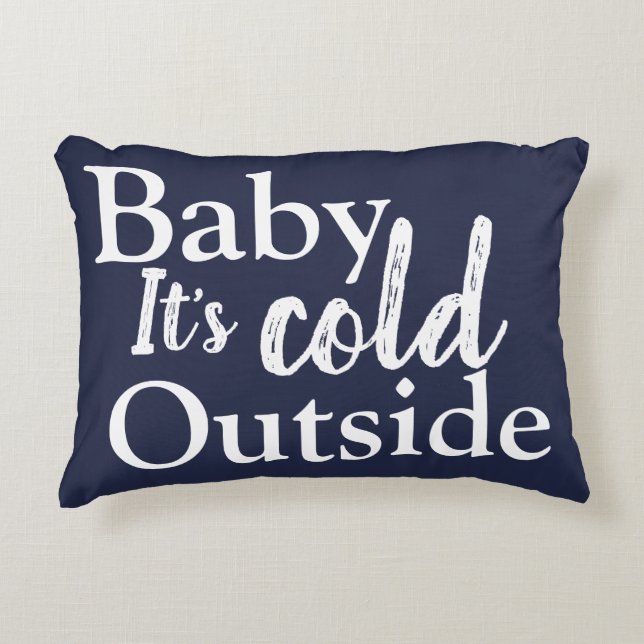 Baby It's Cold Outside Snowman Muster Dekokissen (Vorderseite)