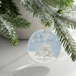Baby, It's Cold Outside Teddy Bear Schneeflocke An Keramik Ornament