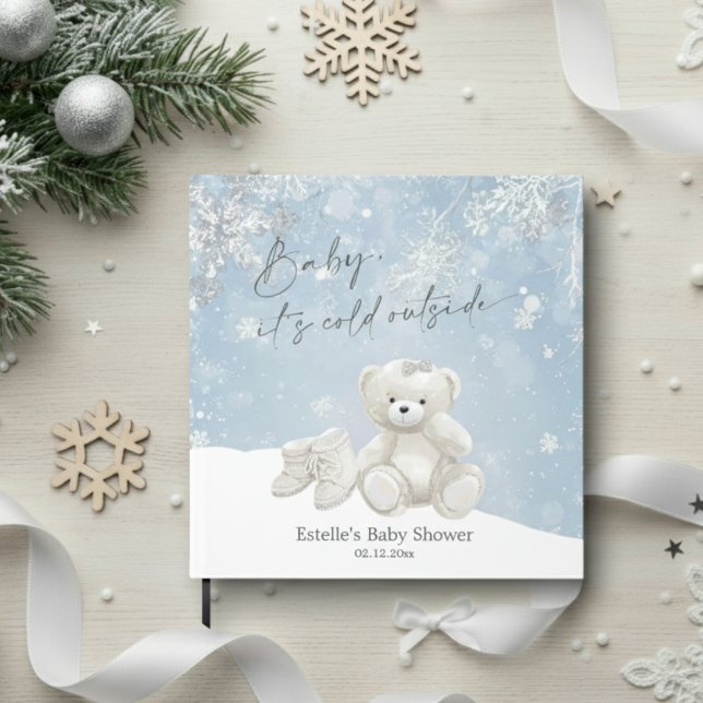 Baby, It's Cold Outside Teddy Bear Winter Keepsake Gästebuch (Von Creator hochgeladen)