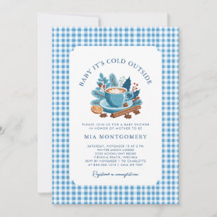 Baby It's Cold Outside Winter Baby Dusche - Blau Einladung