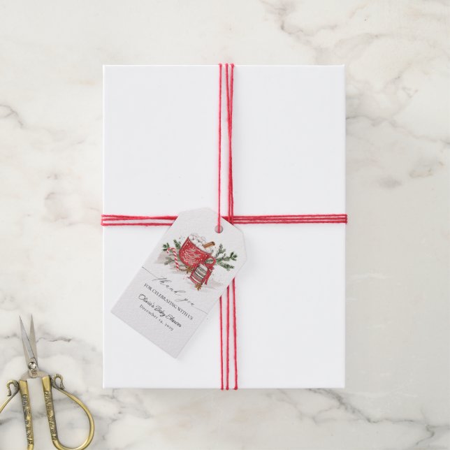 Baby It's Cold Outside Winter Baby Dusche Gefallen Geschenkanhänger (Mit Garn)