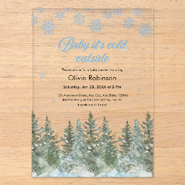 Baby It's Cold Outside Winter Baby Shower Acryleinladungen