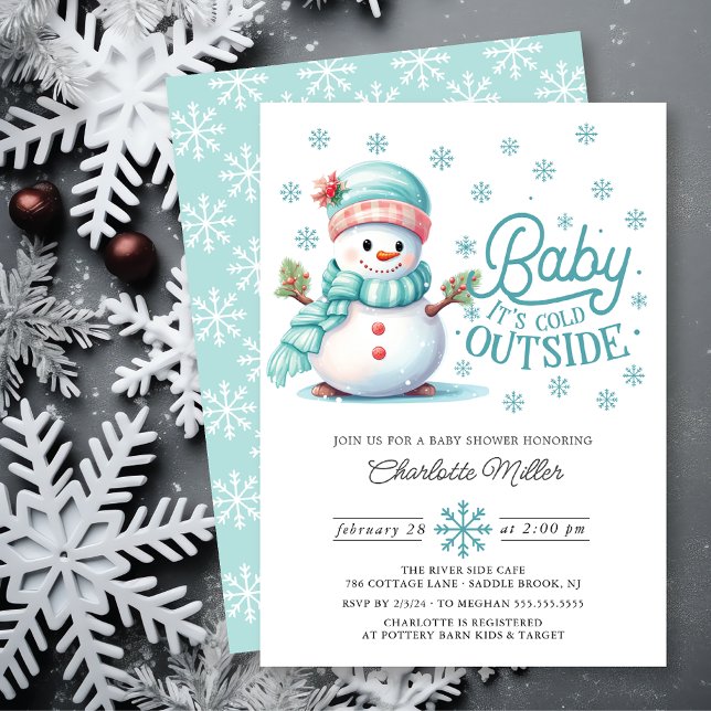 Baby It's Cold Outside Winter Baby Shower Einladung (Von Creator hochgeladen)