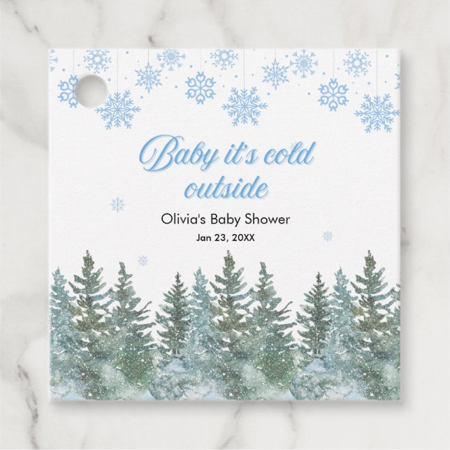Baby It's Cold Outside Winter Baby Shower Geschenkanhänger (Vorderseite)
