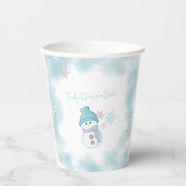 Baby It's Cold Outside Winter Baby Shower Party Pappbecher (Vorderseite)