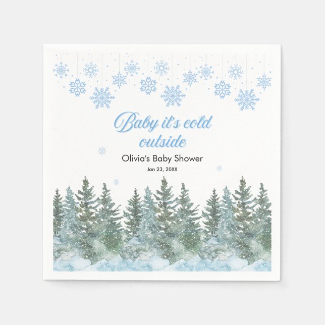 Baby It's Cold Outside Winter Baby Shower Serviette (Vorderseite)