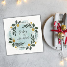 Baby It's Cold Outside Winter Blau Gold Babyparty