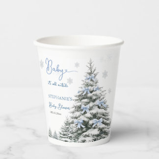 Baby It's Cold Outside Winter Boy Baby Shower Pappbecher