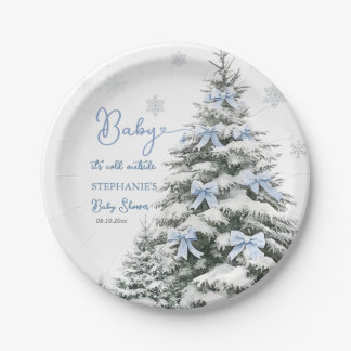 Baby It's Cold Outside Winter Boy Baby Shower Pappteller