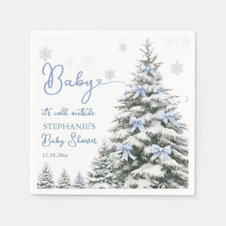 Baby It's Cold Outside Winter Boy Baby Shower Serviette