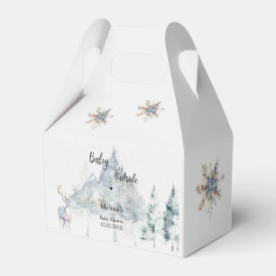 Baby It's Cold Outside Winter Evergreen Babyparty Geschenkschachtel