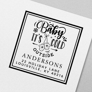 Baby It's Cold Outside Winter-Feiertags-Adresse Permastempel
