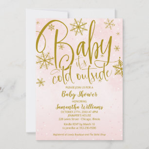 Baby It's Cold Outside Winter Girl Baby Shower Inv Einladung