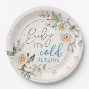 Baby It's Cold Outside Winter Wonderland Dusche  Pappteller