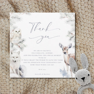 Baby It's Cold Outside Winter Woodland Baby Shower Dankeskarte