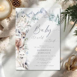 Baby It's Cold Outside Winter Woodland Baby Shower Einladung