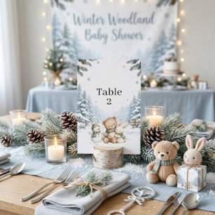 Baby It's Cold Outside Winterwald-Baby-Party Tischnummer