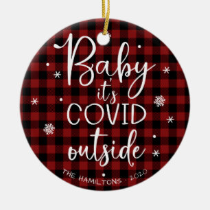 Baby It's Covid Outside Pandemie Lustiges Weihnach Keramik Ornament