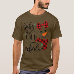 Baby its kold Outdoor Snowman Face Buffalo Kariert T-Shirt