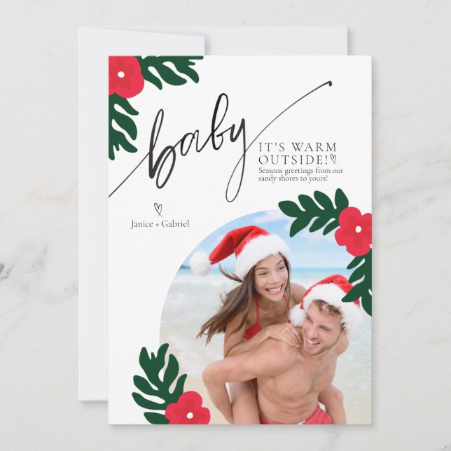 Baby It's Warm Outside Christmas Photo Card Einladung (Vorderseite)